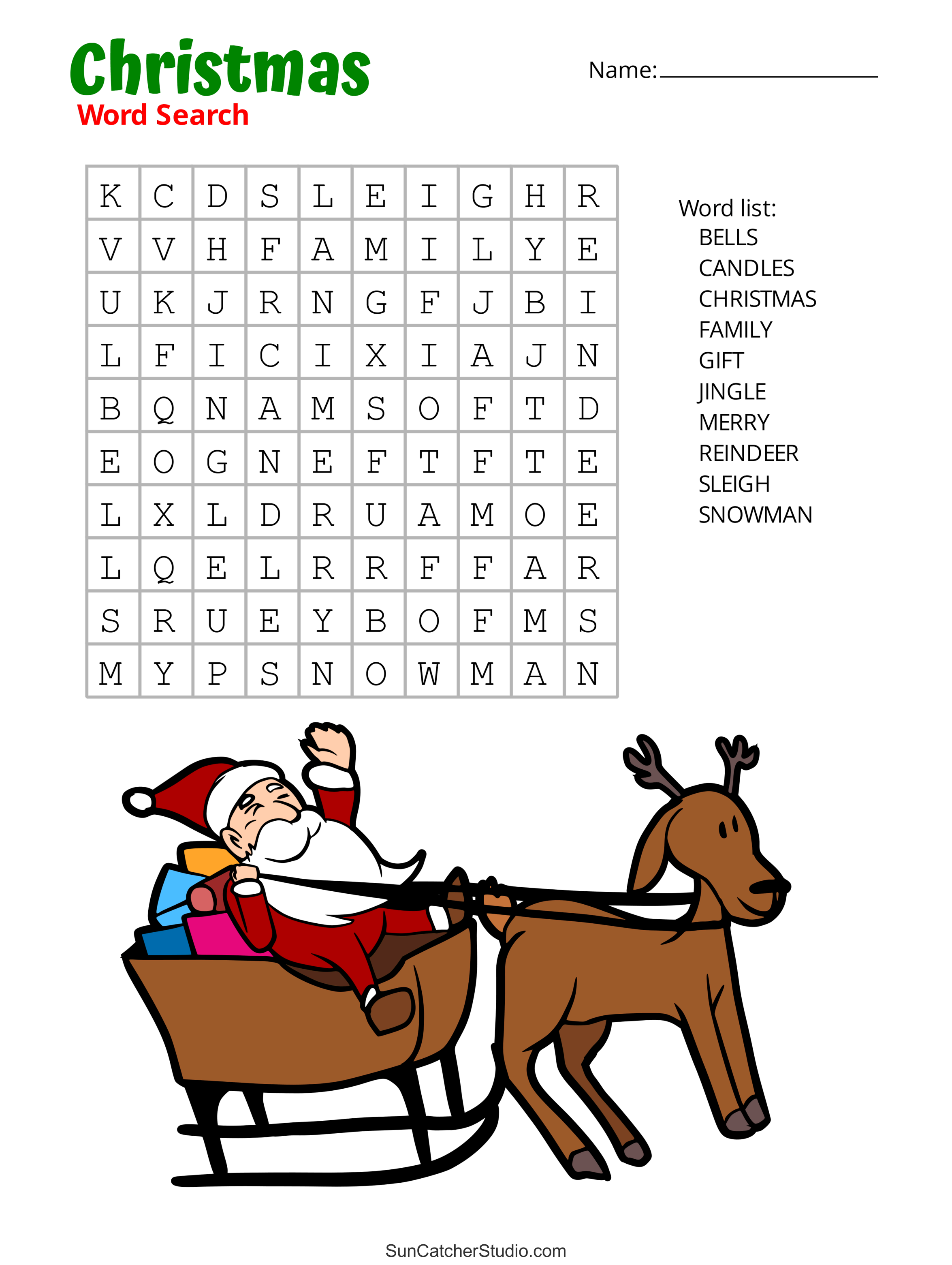 christmas word search (free printable pdf puzzles) – free